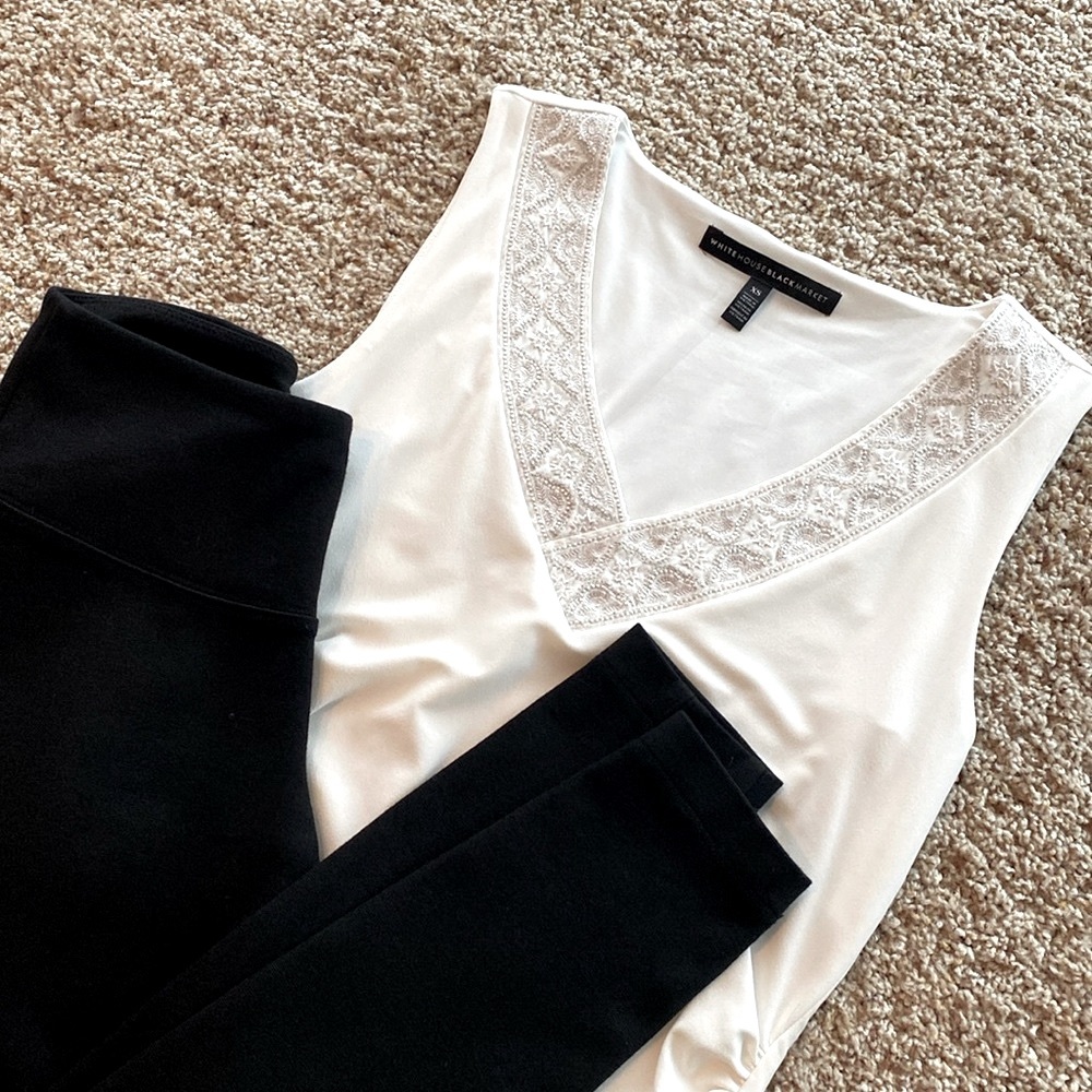 White House Black Market Neck Detail Tank Top
